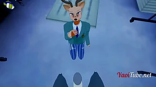 Beastars Flossy Yaoi - Louis x Legosi jerk off and suck YIFF Legosi cums in his mouth - Yaoi Hentai 3D